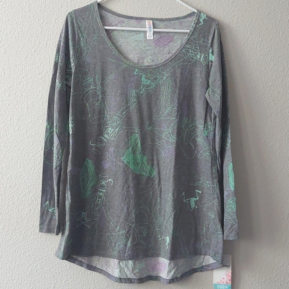 NWT LulaRoe Disney Dr. Facilier Villains Graphic Long Sleeve Tee Size M